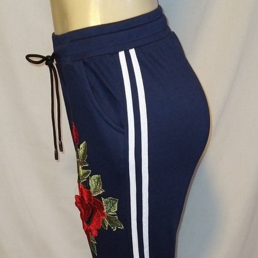Sweats with Roses Blue S/M - Picture 7 of 9